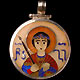 holy george in enamel, medalion